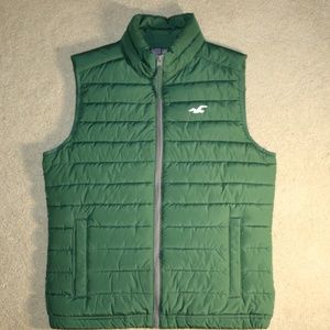 Hollister Puffer Vest Medium Green Bomber Mens
